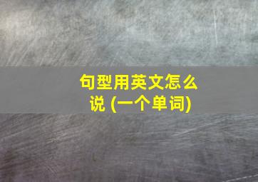 句型用英文怎么说 (一个单词)